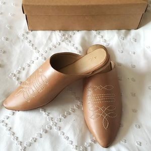 Anthropologie western mules with stitch detail